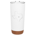 Texas Heart 20 oz Tumbler | White