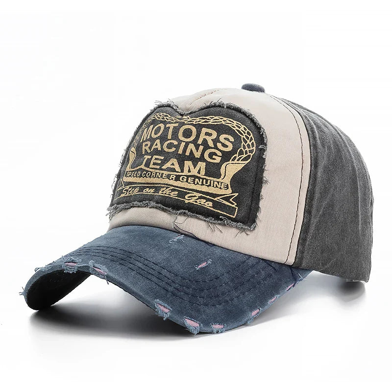 Washed Cotton Damage Finish Baseball Cap | Unisex Adjustable Snapback Hat for Vintage Streetwear