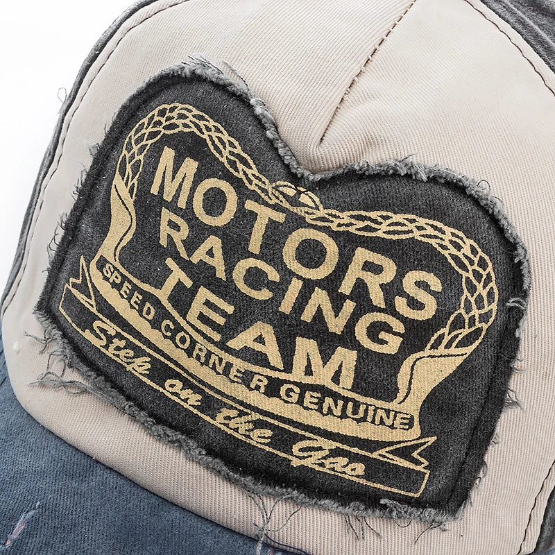 Washed Cotton Damage Finish Baseball Cap | Unisex Adjustable Snapback Hat for Vintage Streetwear