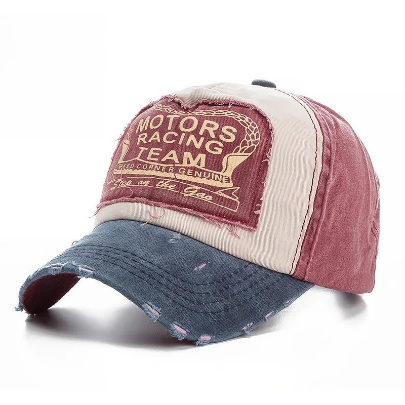 Washed Cotton Damage Finish Baseball Cap | Unisex Adjustable Snapback Hat for Vintage Streetwear