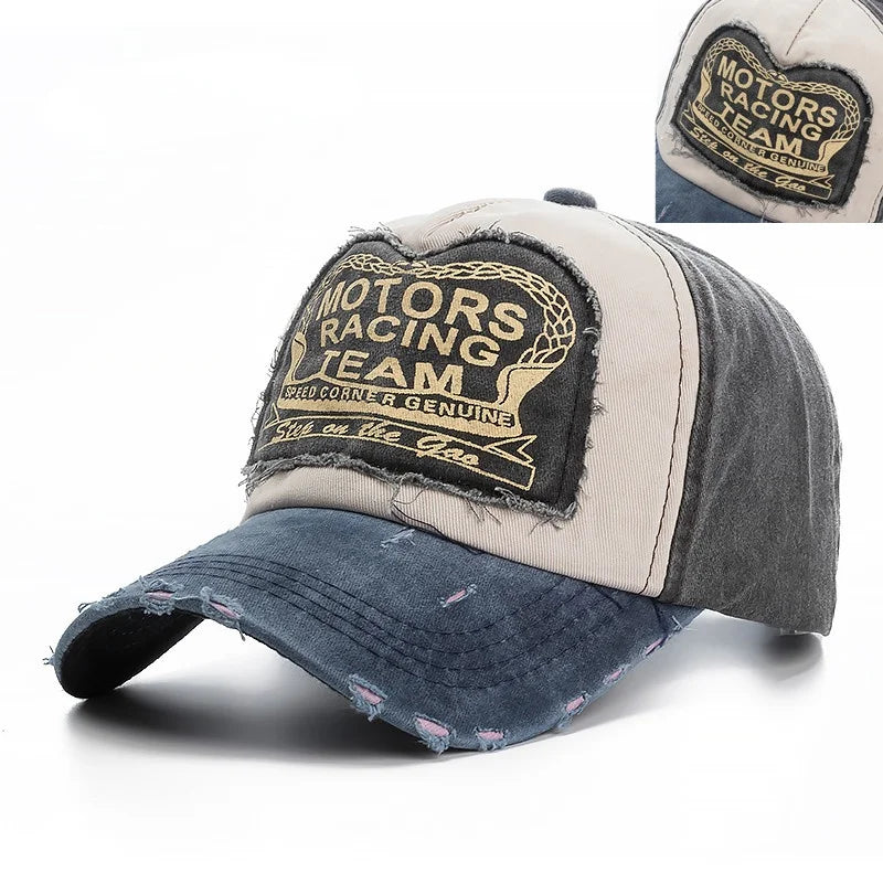 Washed Cotton Damage Finish Baseball Cap | Unisex Adjustable Snapback Hat for Vintage Streetwear
