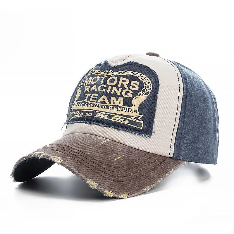 Washed Cotton Damage Finish Baseball Cap | Unisex Adjustable Snapback Hat for Vintage Streetwear