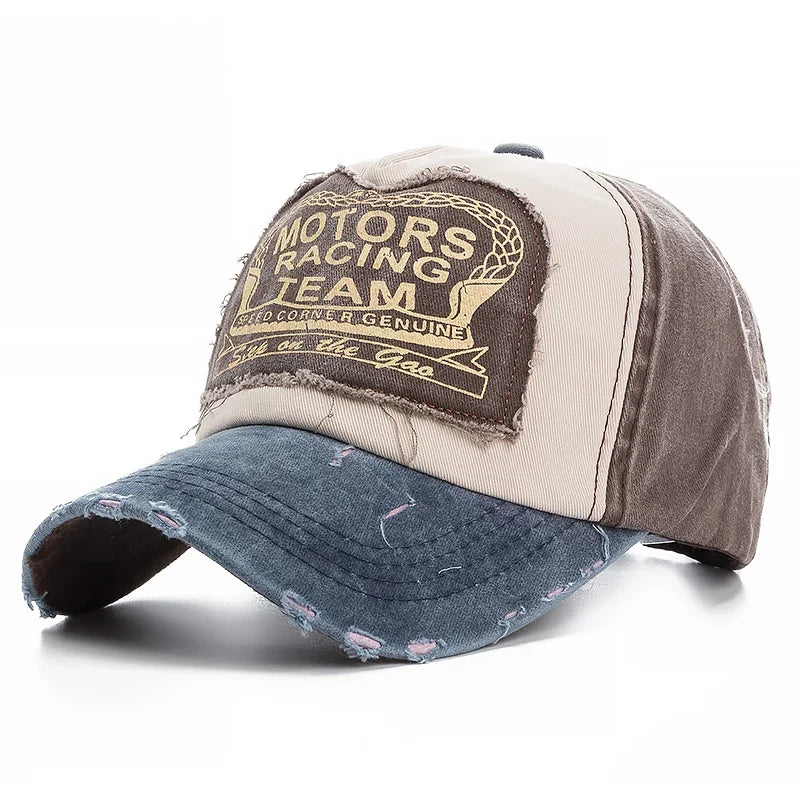 Washed Cotton Damage Finish Baseball Cap | Unisex Adjustable Snapback Hat for Vintage Streetwear
