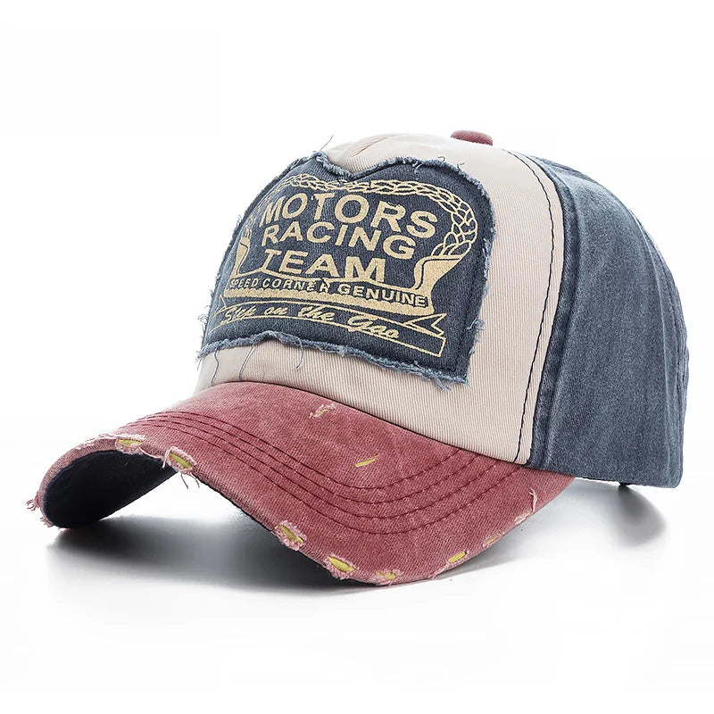 Washed Cotton Damage Finish Baseball Cap | Unisex Adjustable Snapback Hat for Vintage Streetwear