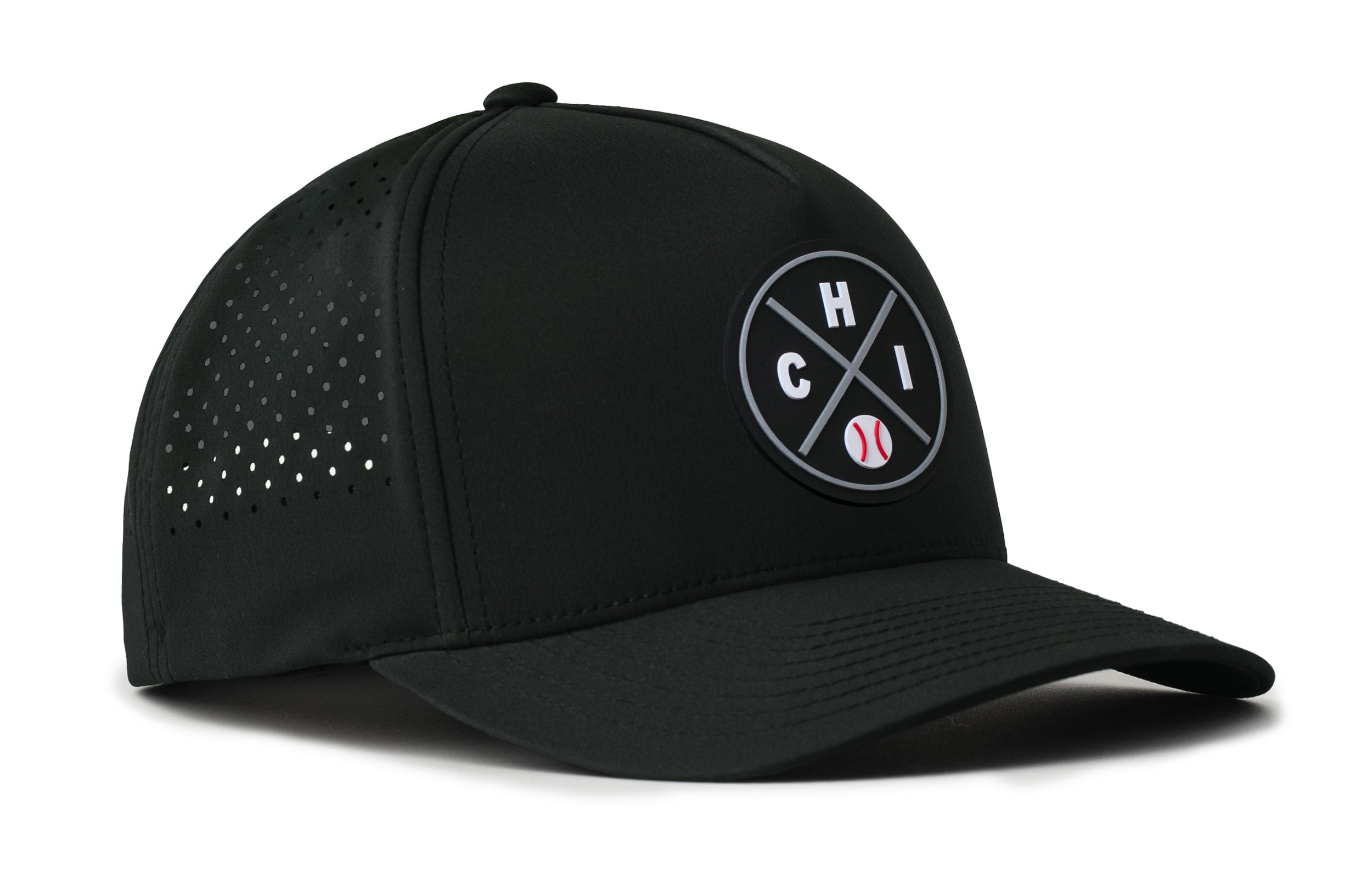 Chicago Baseball Performance 5-Panel Hat  |   Black CHI X Flexfit® Snapback