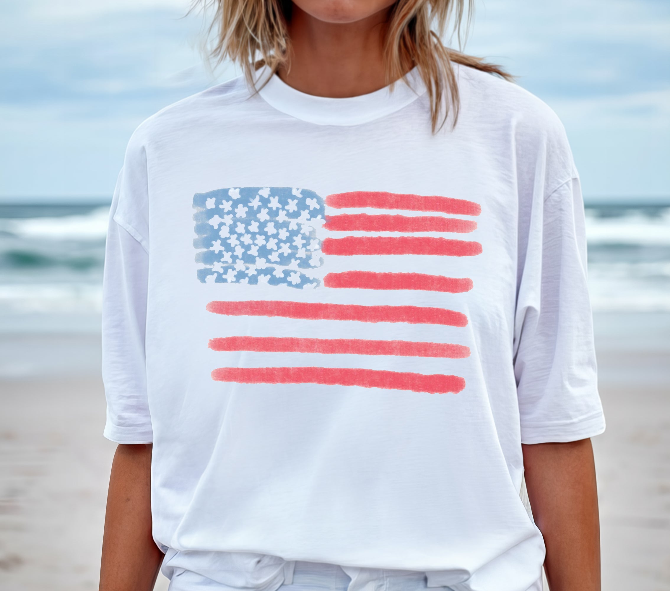 Retro America Vintage American Flag Fourth Of July Edition Heritage Comfort Colors Tee